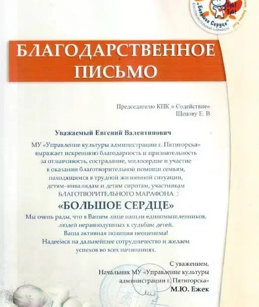 благотворительное письмо