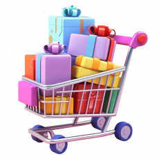 vecteezy_ai-generated-shopping-trolley-containing-gift-box-3d_35714986